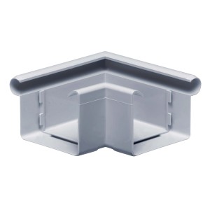 Inefa Rinnenwinkel 90 Grad Außeneck, NW 68 Kastenrinne, PVC grau, für Dachentwässerung.