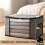 Graue BigDean Aufbewahrungstasche (6er-Set, 90L) für Kleidung und Textilien.