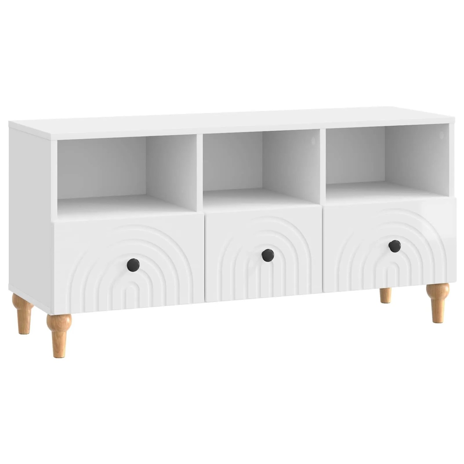 vidaXL TV-Schränk Hochglanz Weiß 102 x 34,5 x 50 cm Holzwerkstoff 894219