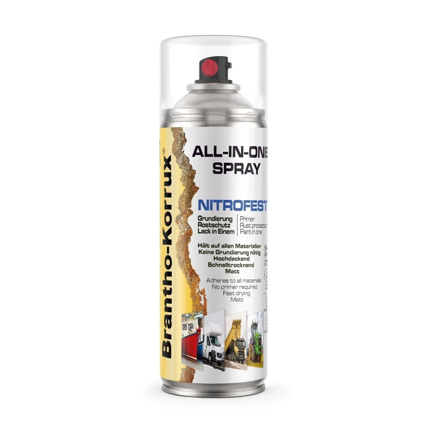 Brantho Korrux All in One 1K Nitrofest 400ml Sprühdose Schwarz Matt RAL9005