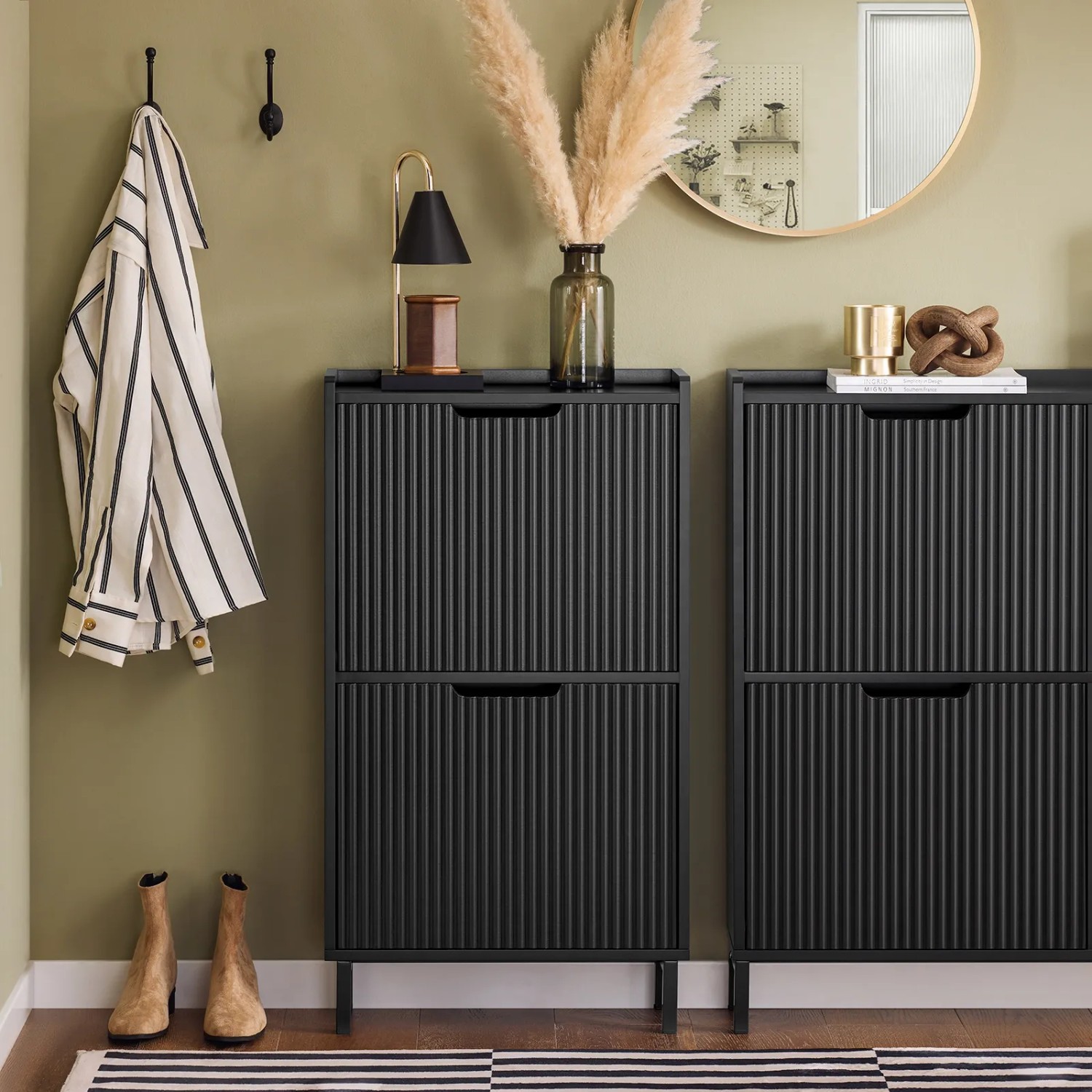 SoBuy Schuhkipper FSR177-SCH schmal 2 Klappen schwarz kaufen bei OBI