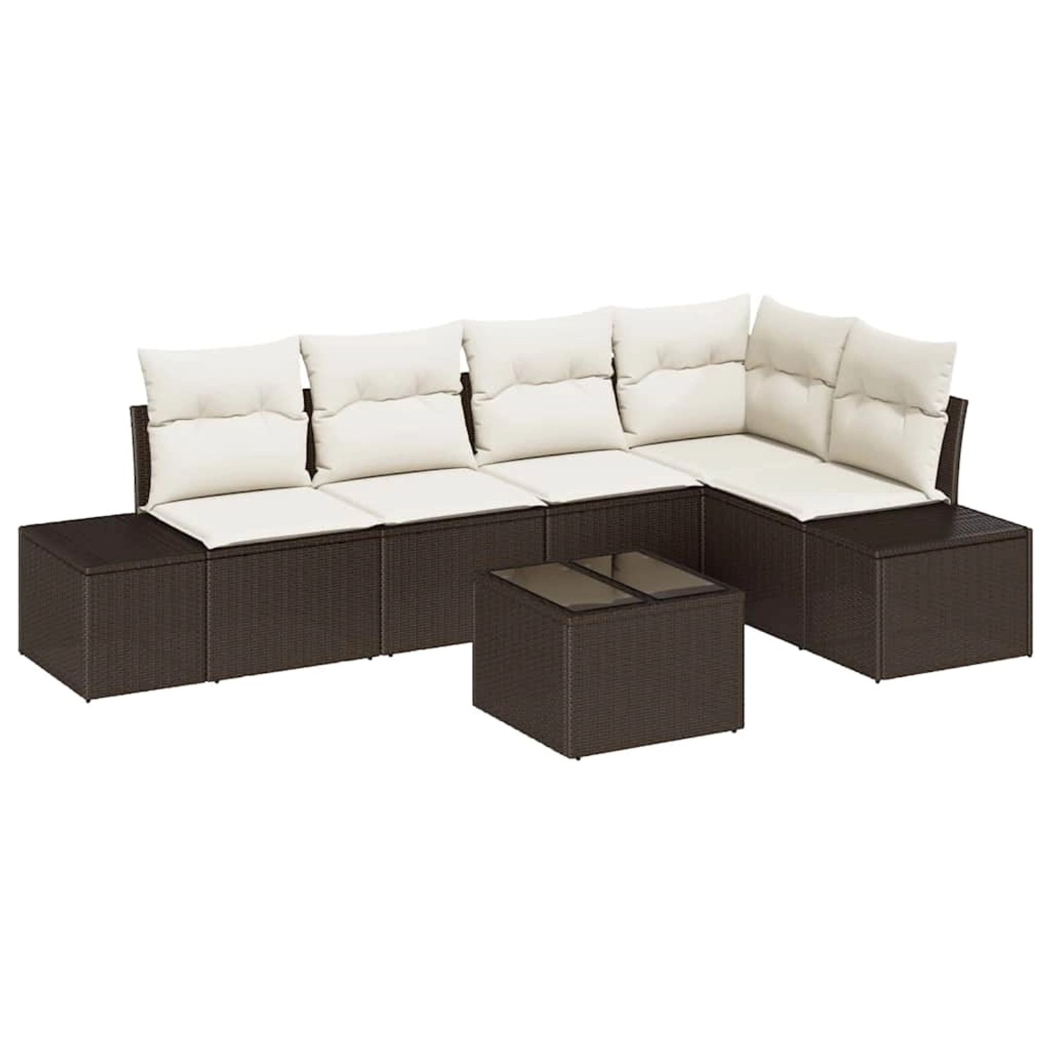 vidaXL Garten-Sofa-Set 6-Tlg Braun Poly Rattan 3347068 günstig online kaufen