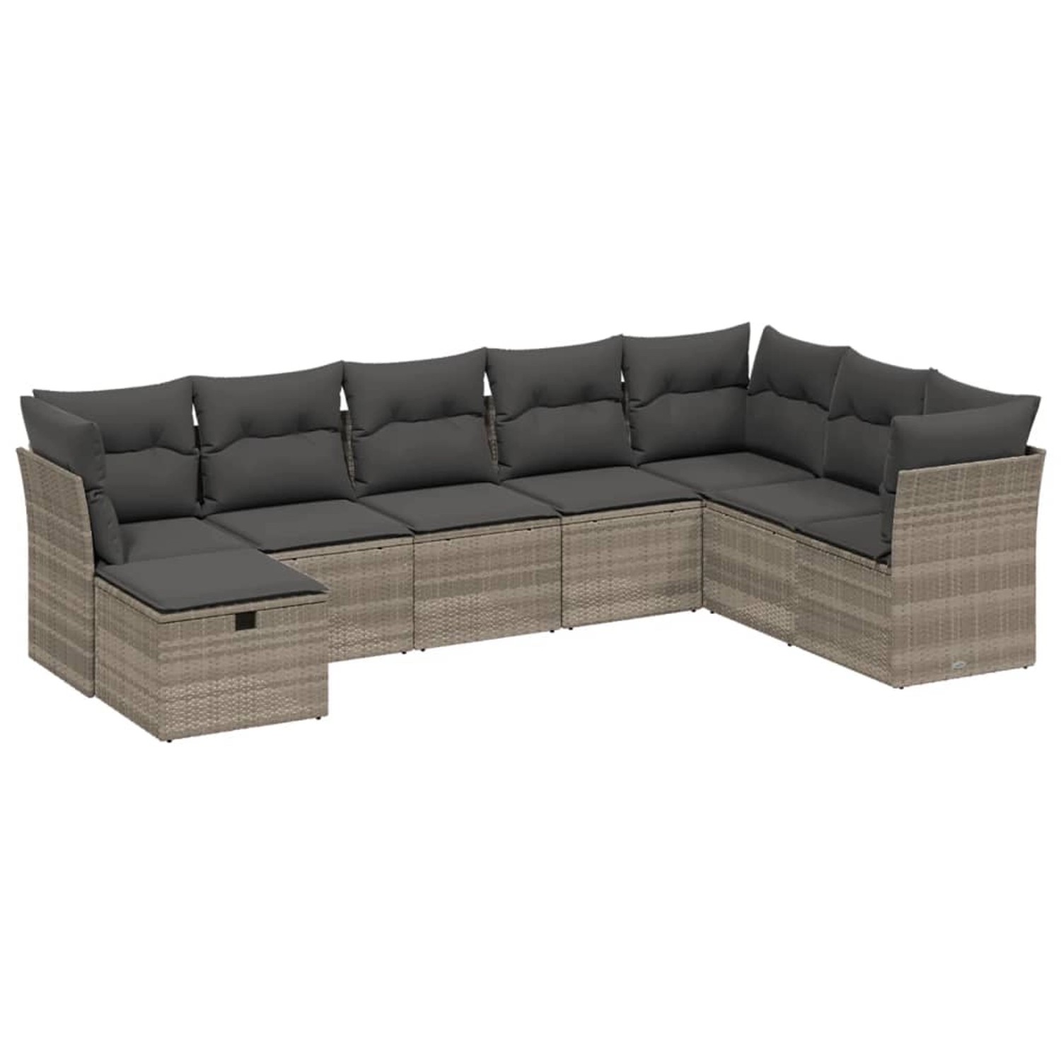 vidaXL 8-Tlg Garten-Sofagarnitur mit Kissen Hellgrau Poly Rattan 3263278 günstig online kaufen