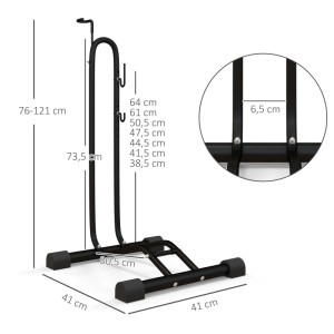 SPORTNOW Fahrradständer Vertikaler und Horizontaler 45x44x118cm Metall Schwarz