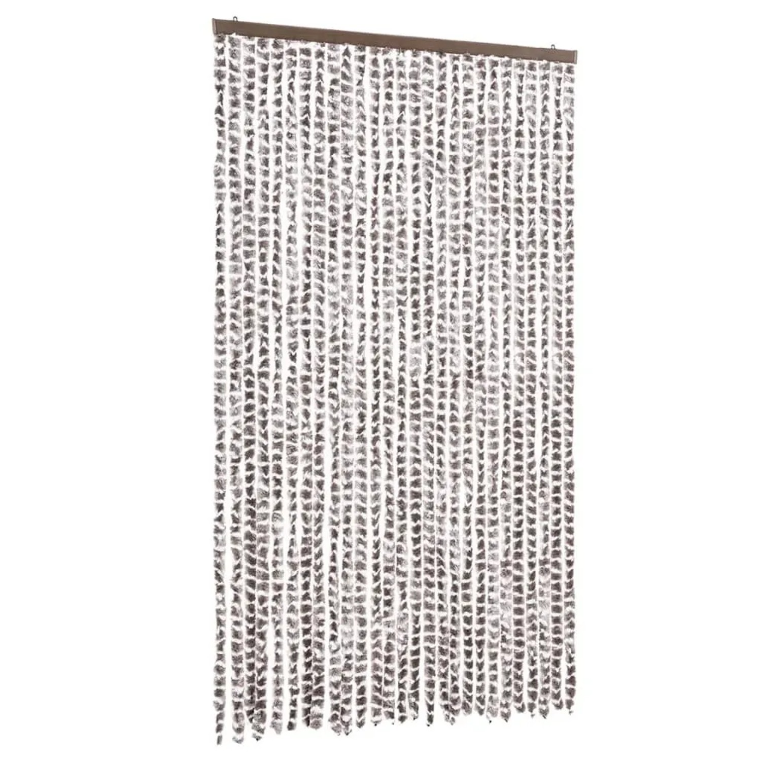 vidaXL Fliegenvorhang Taupe und Weiß 118x220 cm Chenille 4004892