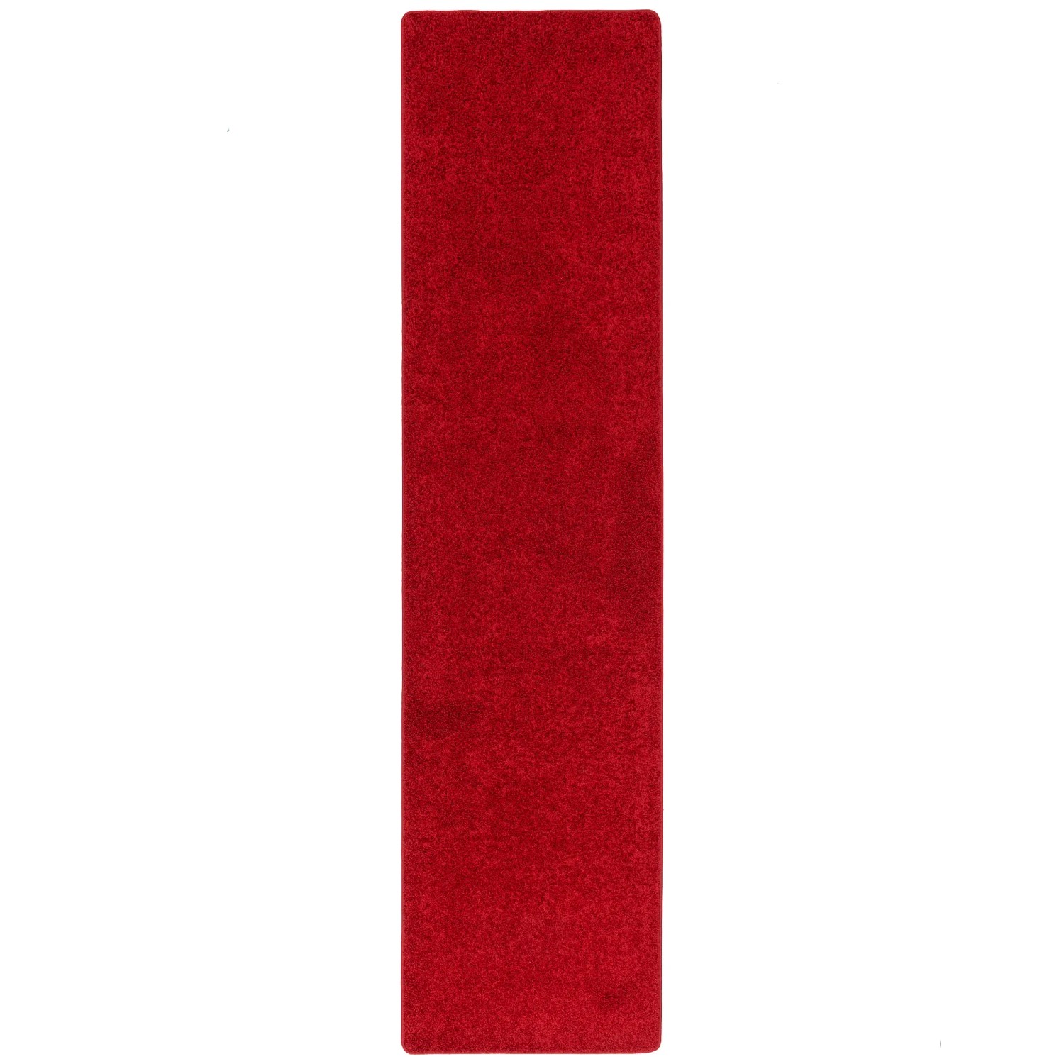 Roter Langflor Teppichläufer 100x300cm, Snapstyle Cottage. Hochflor Teppich für Fußbodenheizung.