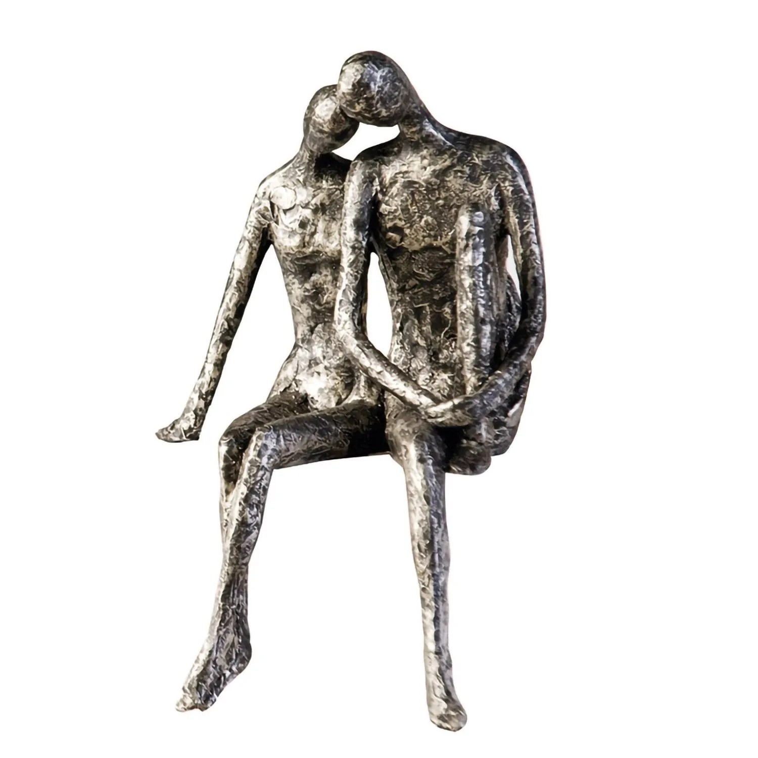 Gilde Skulptur Couple Silberfarben 25 cm x 18 cm