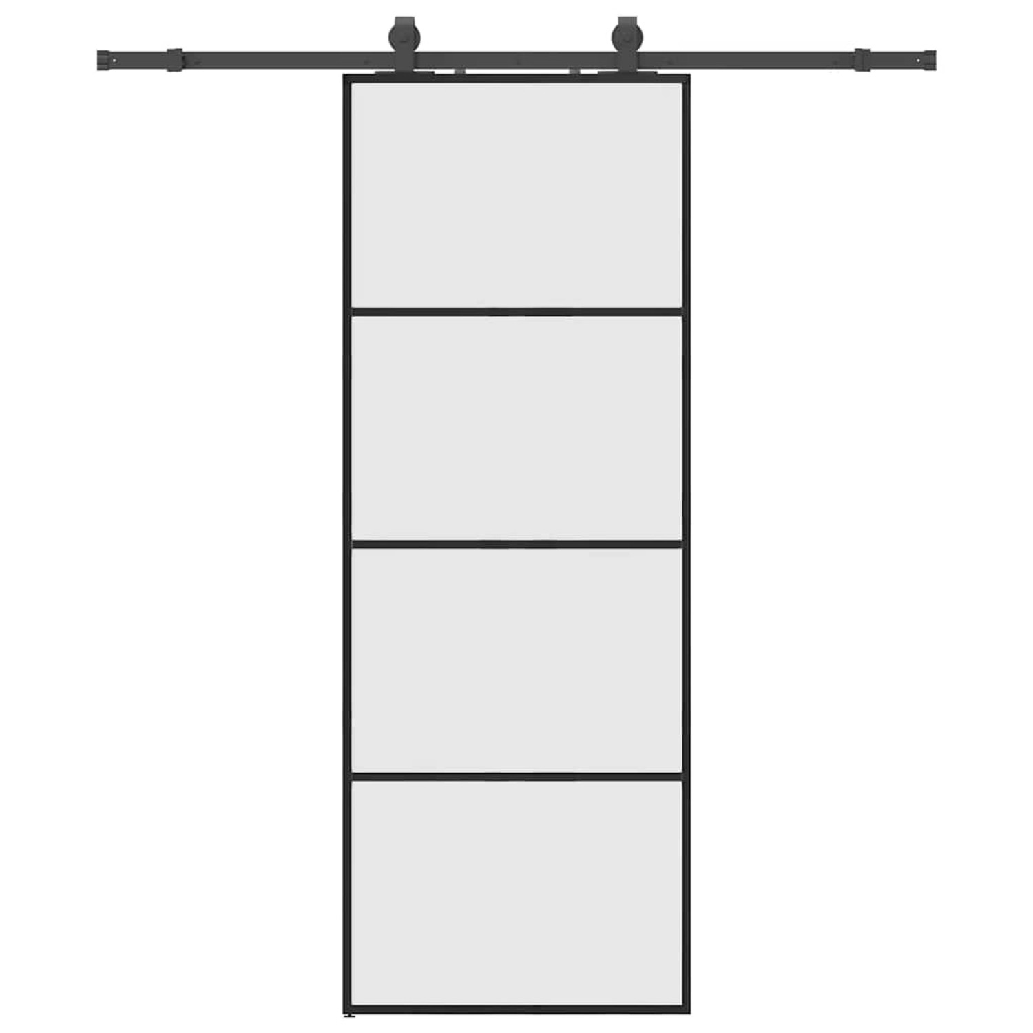 vidaXL Schiebetür mit Beschlag Schwarz 76x205 cm ESG-Glas 3375797 günstig online kaufen
