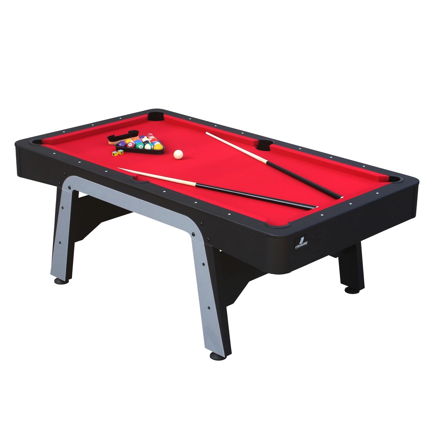 Cougar Billardtisch Arch Pro Schwarz-Rot 122 cm x 80 cm x 215 cm