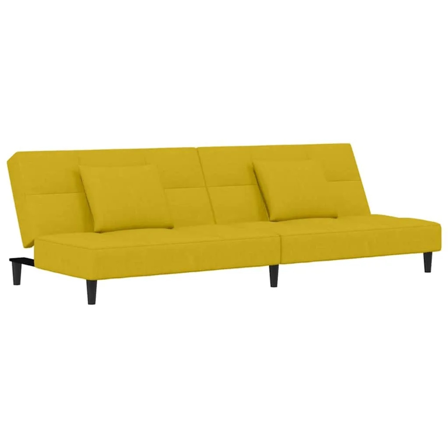 vidaXL Schlafsofa 2-Sitzer mit 2 Kissen Gelb Samt 375813 günstig online kaufen