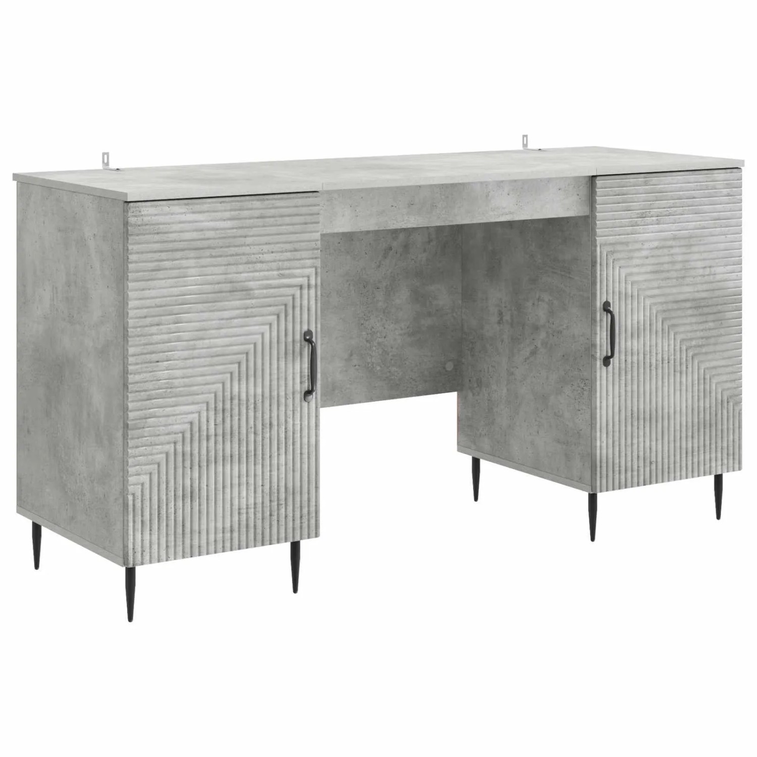 vidaXL Schreibtisch mit Tür Betongrau 142,5 x 50 x 75 cm Holzwerkstoff 3414606