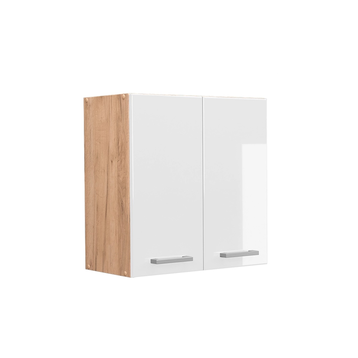 Vicco Hängeschrank R-Line Hängender Küchenschrank Weiß Hochglanz/Goldkraft Eiche 60 cm