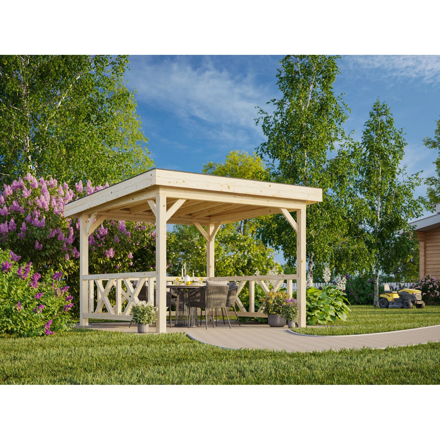 Palmako Pavillon Lenna Set 301 Transparent Tauchgrundiert 300 cm x 300 cm F günstig online kaufen