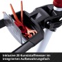Detailaufnahme: Einhell Akku-Rasentrimmer mit Fach für 20 Kunststoffmesser.