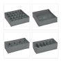 Relaxdays Unterwäsche Organizer Set Vliesstoff Pappe Hellgrau Faltbar 9 cm x 32 cm x 32 cm 0,5 kg