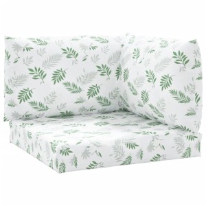 vidaXL Palettenkissen 3er Set mit Blattmuster für Gartenmöbel.