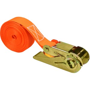 LAS Spanngurt mit Ratsche, 25 mm x 5 m, orange, zur Ladungssicherung im Transport.