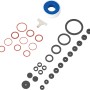 34-teiliges Dichtungs-Set für Küche und Bad mit Dichtungen in Rot und Schwarz, Teflonband und Schlüssel.
