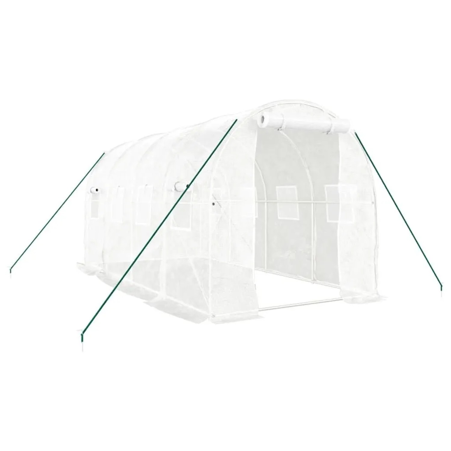 vidaXL Gewächshaus mit Stahlrahmen Weiß 8 m² 4x2x2 m 3188028