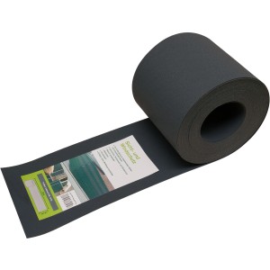 Anthrazitfarbene PVC Sichtschutzstreifen Rolle, 19cm hoch, 25m lang, für Zaunbau & Sichtschutz.