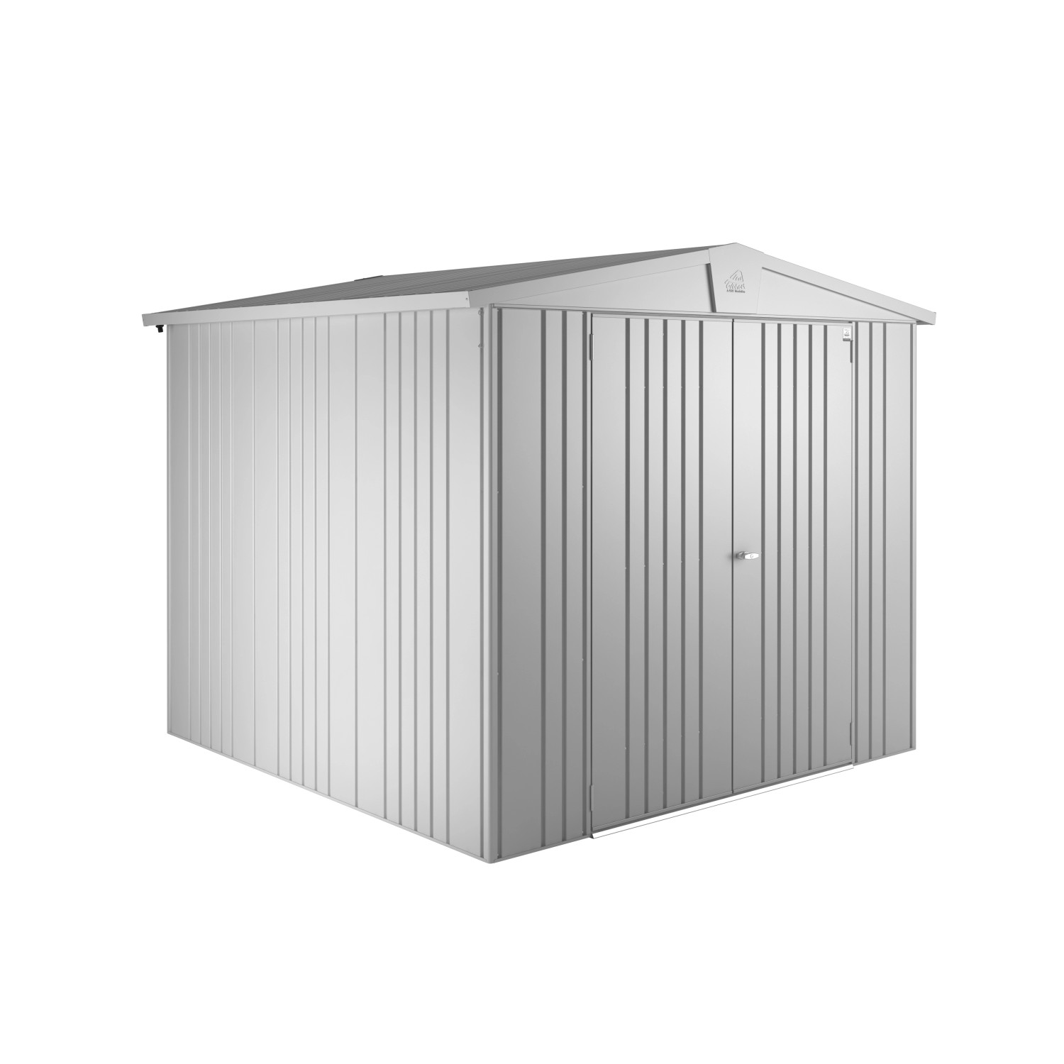 Biohort Gerätehaus Europa Größe 4 Silber-Metallic 244 cm x 228 cm