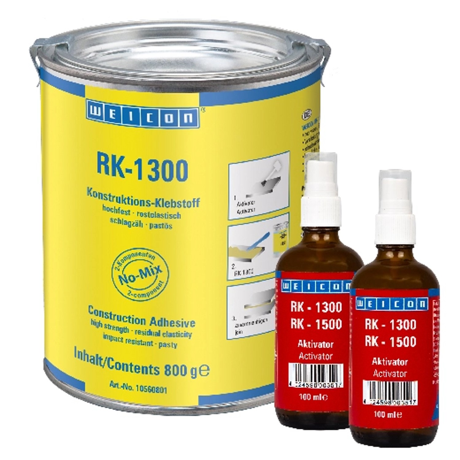 Thumbnail - WEICON RK-1300 Konstruktions- Klebstoff + Aktivator 1 kg