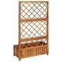 DELUKE Pflanzkasten mit Spalier aus Akazienholz, ideal als Rankhilfe im Garten.