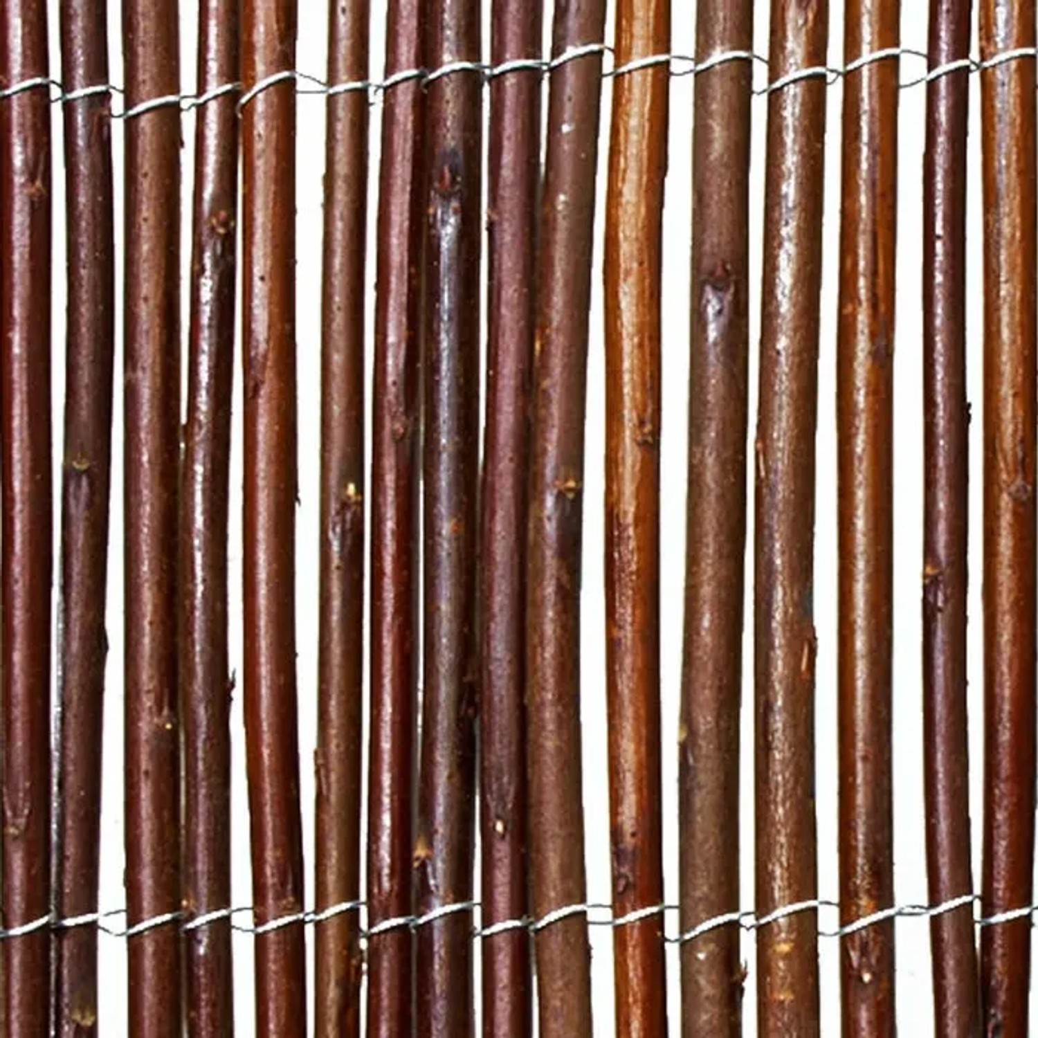 Detailaufnahme Weidenzaun KARAT, Sichtschutz aus Weidenruten für Balkon und Garten.