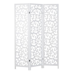 Homestyle4u 3-tlg. Paravent in Weiß 130x175 cm 895
