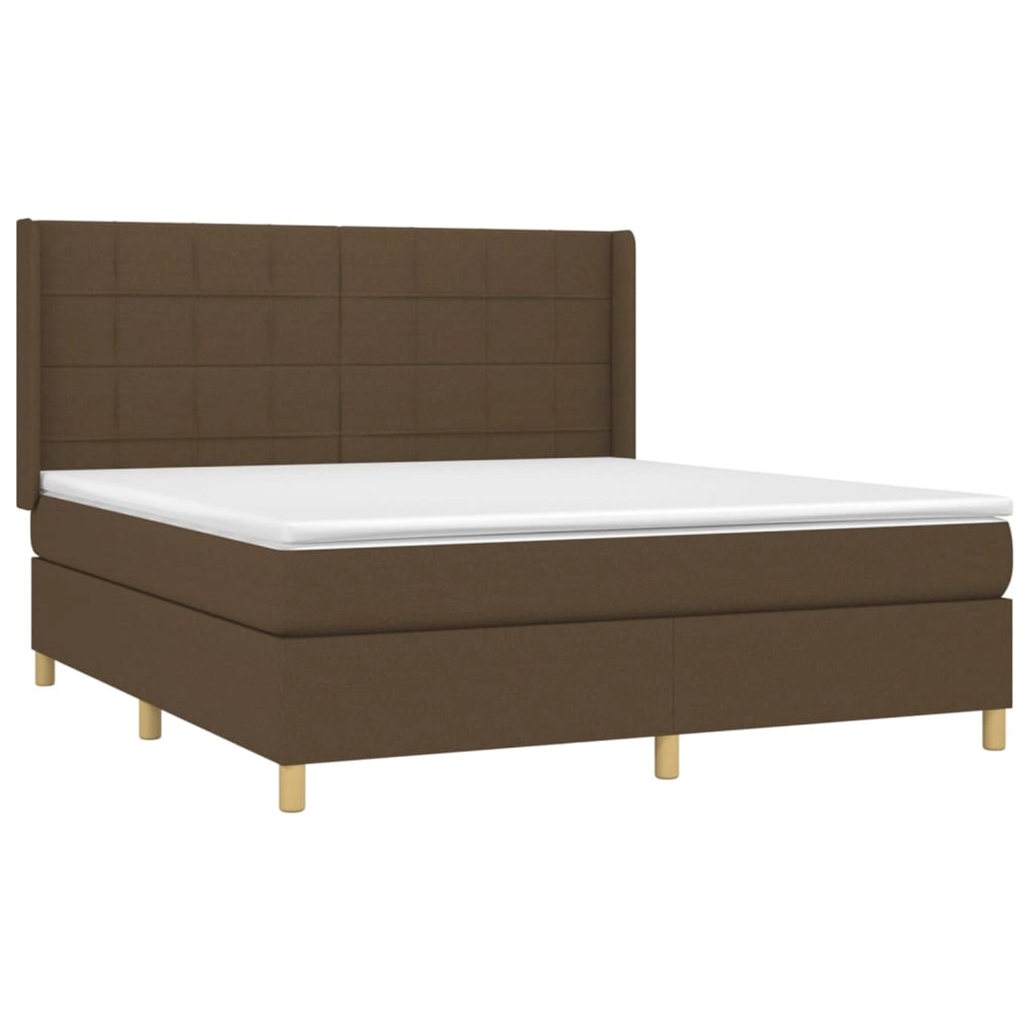 vidaXL Boxspringbett mit Matratze & LED Dunkelbraun 180x200 cm Stoff 313889 günstig online kaufen