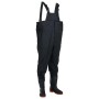 Schwarze vidaXL Wathose mit Stiefeln, Größe 39, für Angeln und Arbeit.