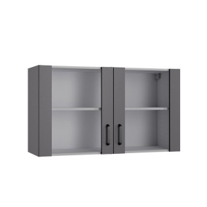 OPTIFIT Hängeschrank Kiel420, 100cm, anthrazit matt, mit zwei Türen und Einlegeboden für Hauswirtschaftsraum.