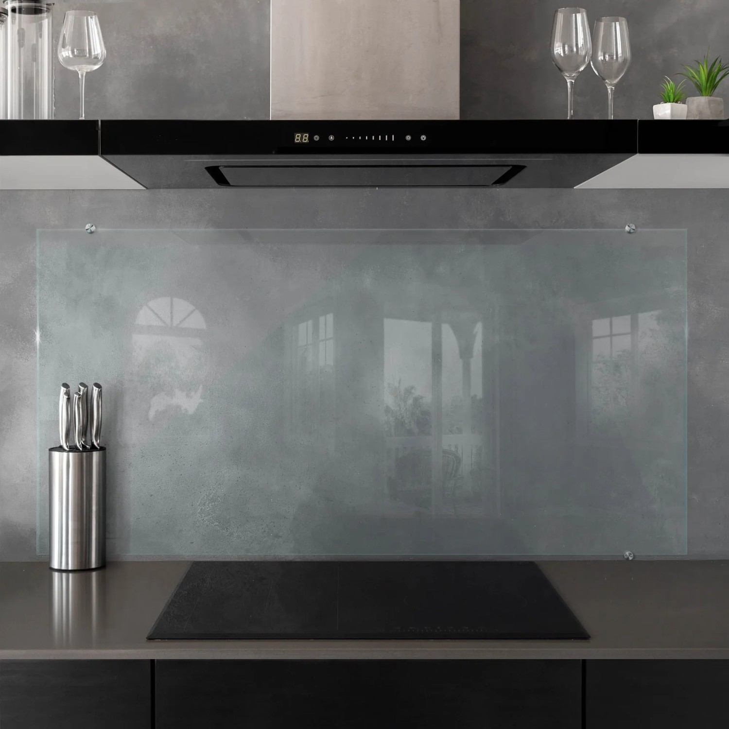 Tulup Küchenrückwand Glas Transparent Glasplatte für die Küche Transparent 140x70 cm Glasrückwand für die Küche Transparent_5