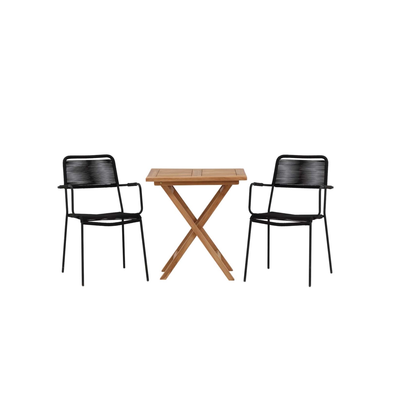 ebuy24 Kenya Gartenset Tisch 2 Stühle Natur Schwarz günstig online kaufen