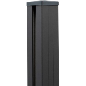 GroJaLumino Pfosten, anthrazit, 9x9x240 cm, zum Einbetonieren für Zaunbau & Sichtschutz.
