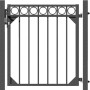 Metallzaun Einzeltor-Set Circle, anthrazit, zum Einbetonieren, 120x96 cm.