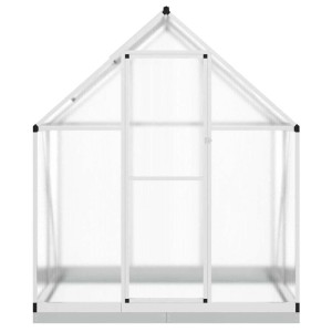 Silbernes Furnicato Gewächshaus mit Fundamentrahmen aus Aluminium, 169x114x202 cm.