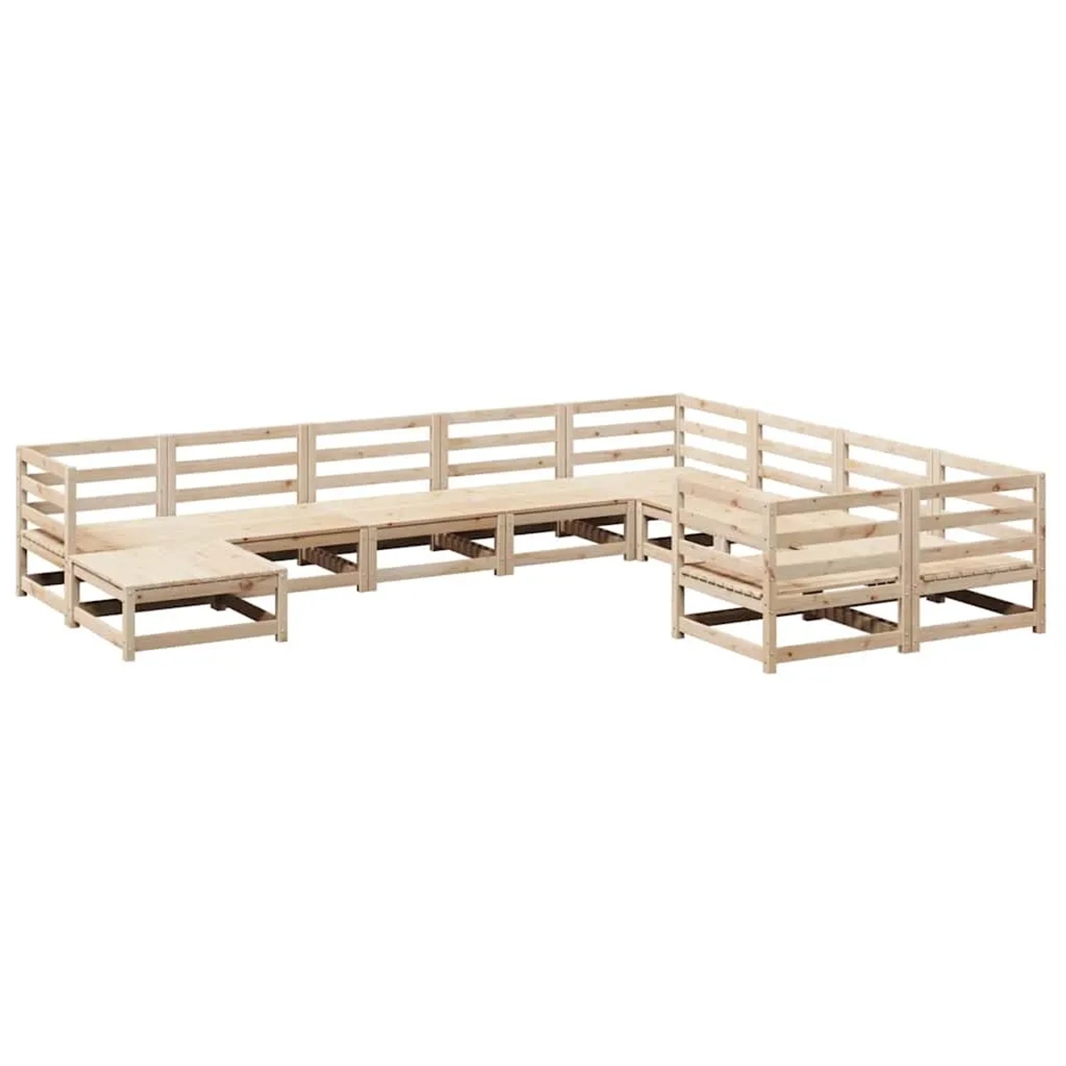 vidaXL 10-Tlg Garten-Sofagarnitur Massivholz Kiefer 3299636 günstig online kaufen