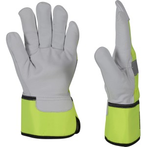 OX-ON Winterhandschuh Supreme 3605 HI-VIZ, weiß/grün, Gr. 09. Arbeitskleidung für kalte Tage.