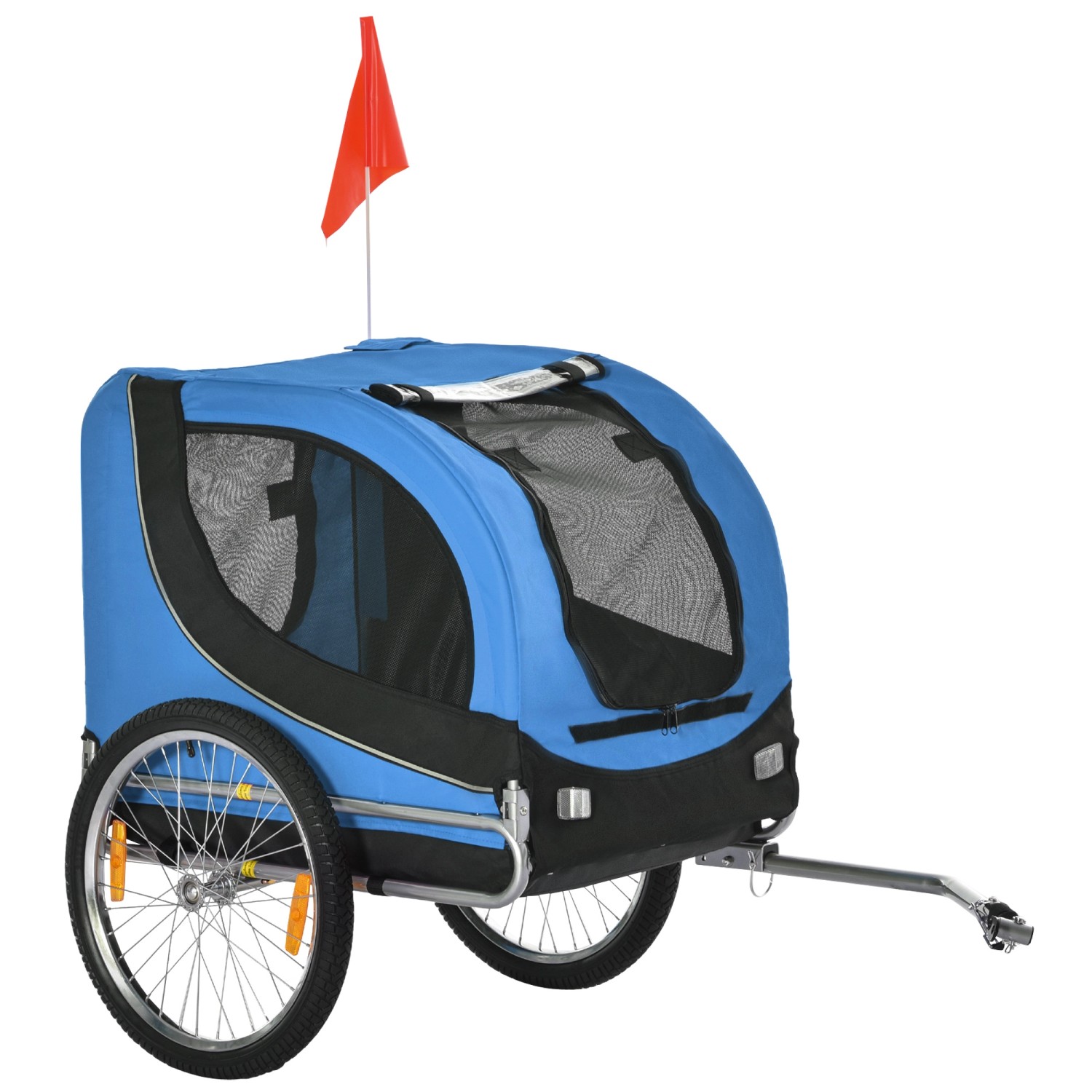 PawHut Hundeanhänger Hunde Fahrrad Anhänger Reflektor
