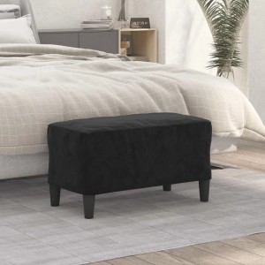 Schwarze vidaXL Sitzbank aus Samt, 70x35x41 cm, als Garderobenbank oder Fußhocker.