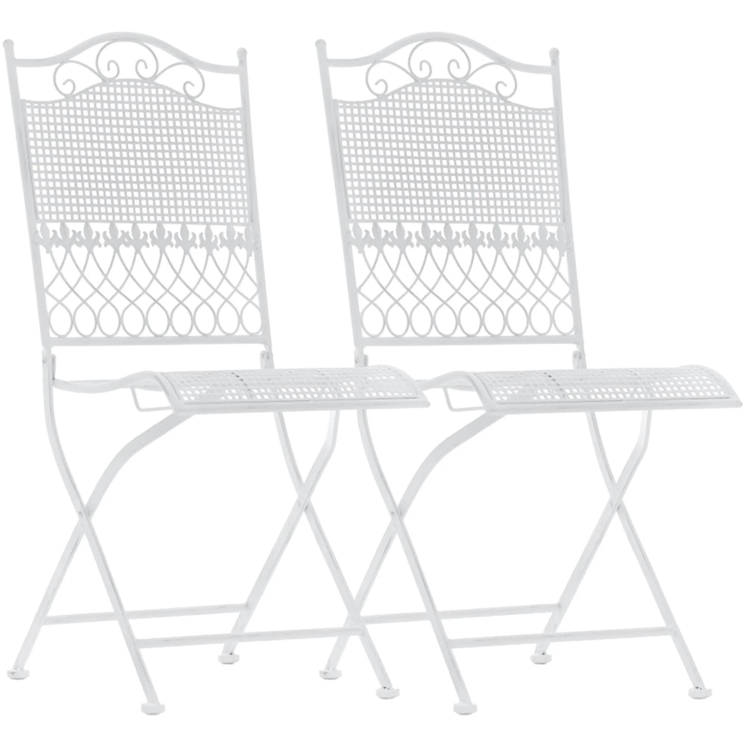 CLP 2er Set Gartenstühle Kiran Weiß