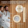 LuxeBath Saunazubehör Set 4 Teilig aus Holz Saunaeimer 4L Saunakelle Thermometer-Hygrometer Sanduhr_4