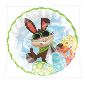 Pappteller Hase Fritz, Ø 23cm, 2er-Set für Ostern. Teller mit Hasenmotiv und Ostereiern.