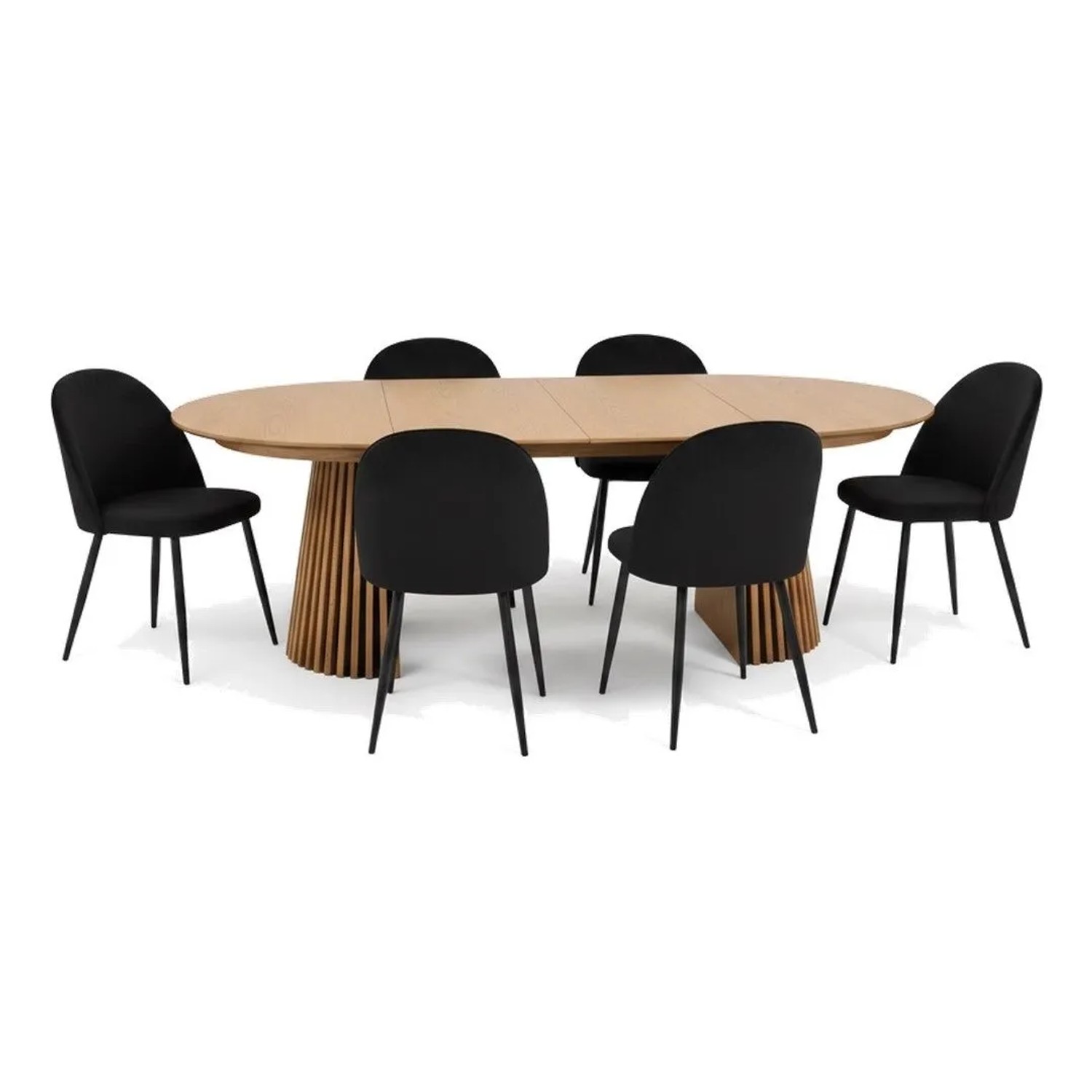 ebuy24 Tokyo Essgruppe Esstisch Natur 6 Stühle Aus Schwarzem Velours