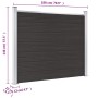 Schwarzes vidaXL Zaunelement aus WPC, 180x146 cm, für Sichtschutz und Gartenabgrenzung.