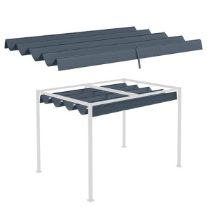 Dunkelgraues Outsunny Ersatz-Vordach aus Polyester für Gartenpavillon, UV30+ Schutz, 286x245 cm.