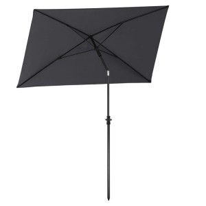 Sekey rechteckiger Sonnenschirm, anthrazit, für Balkon und Garten. Höhenverstellbarer Schirm mit Tragetasche.