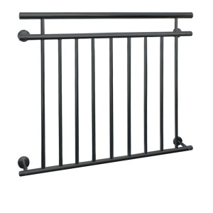 Anthrazitfarbener, französischer Balkon von ECD Germany, 128x90cm, mit 9 Füllstäben.