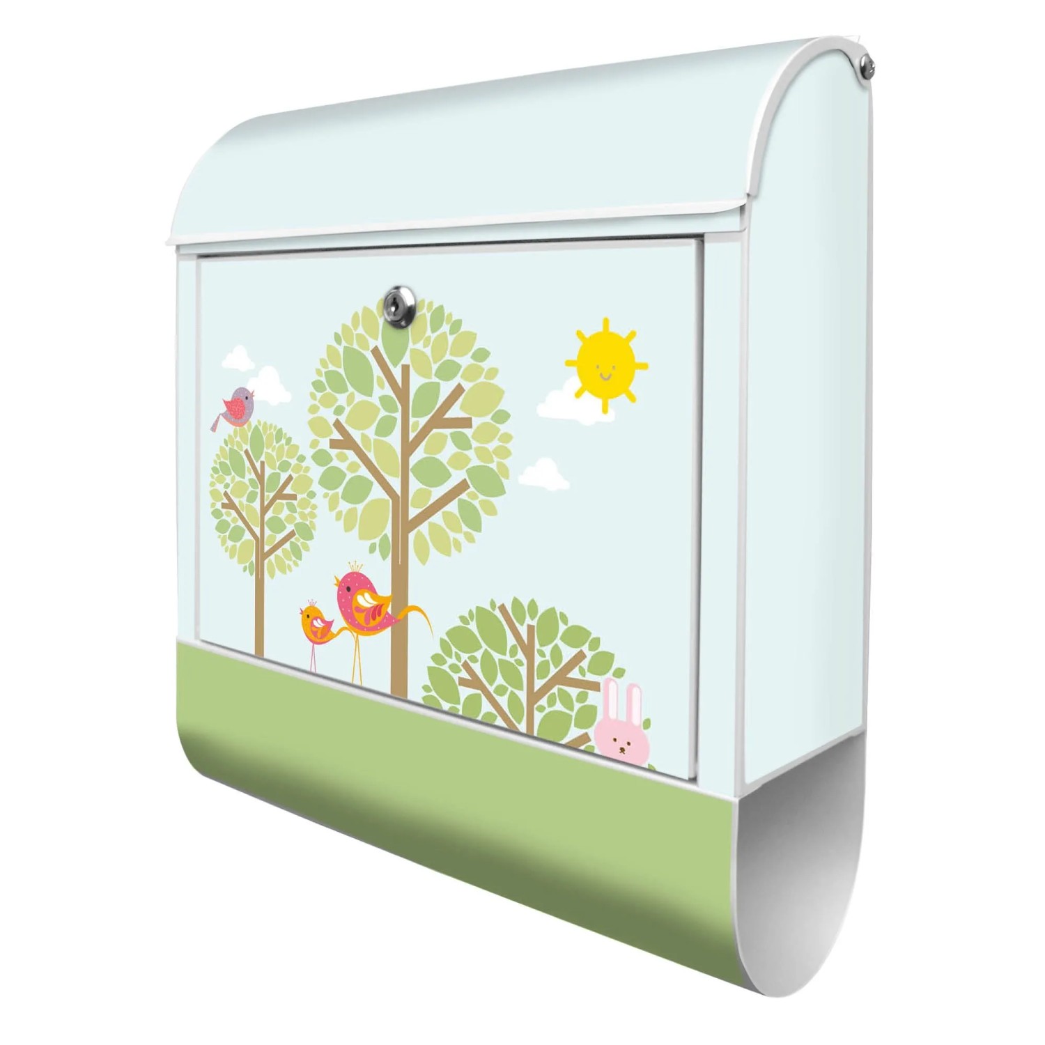 Banjado Design Briefkasten Weiß Pulverbeschichtet 39x47x14cm 2 Schlüssel Mi günstig online kaufen